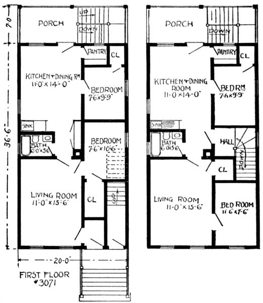 Two-Flat Floor Plan